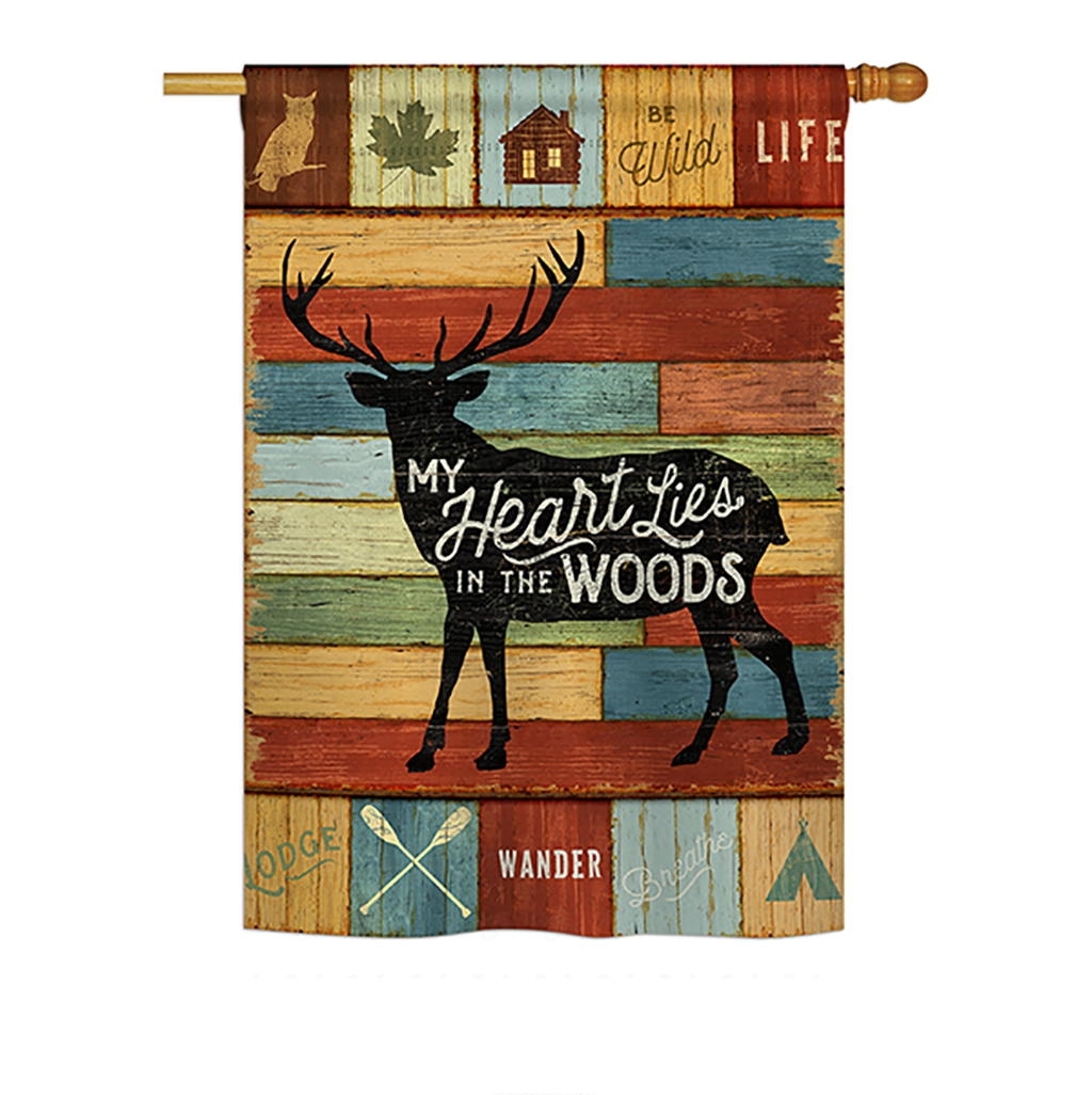 My Heart Lies In The Woods House Flag