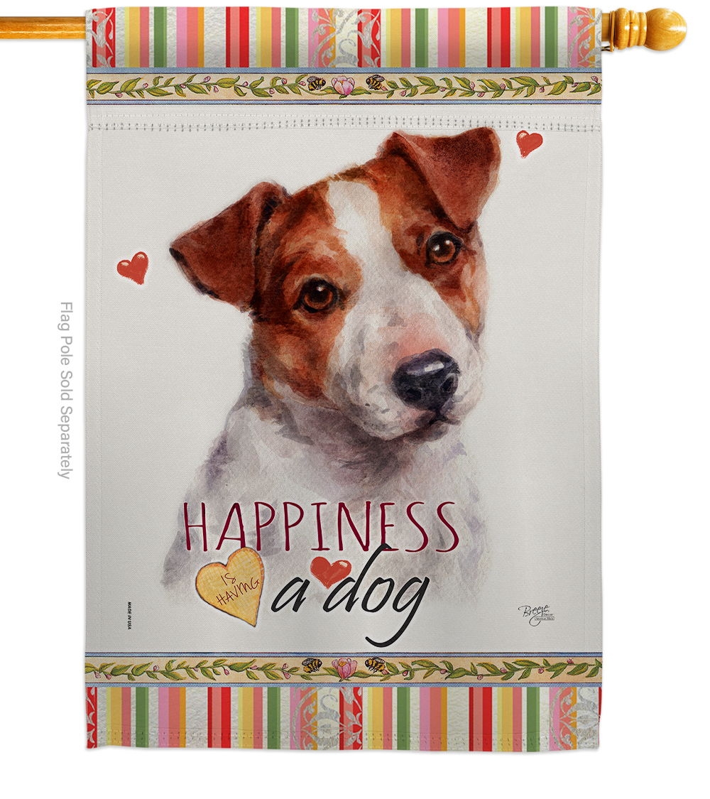 Jack Russell Terrier Happiness House Flag