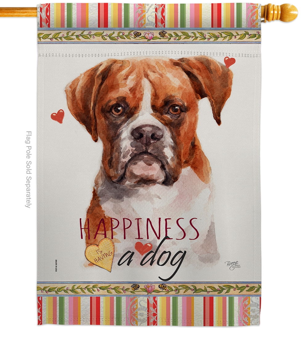 Boxer Happiness House Flag