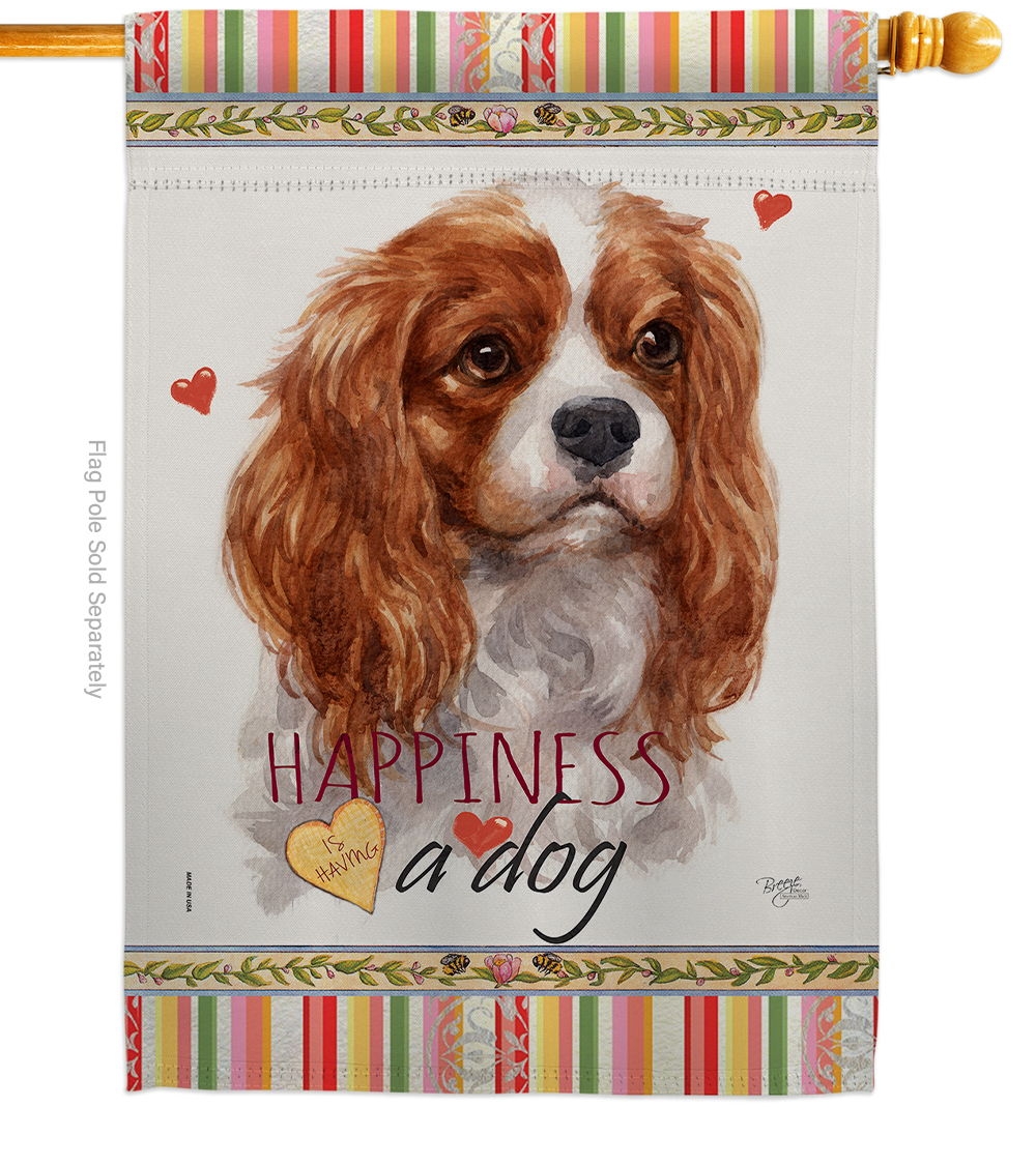 Charles Spaniel Happiness House Flag
