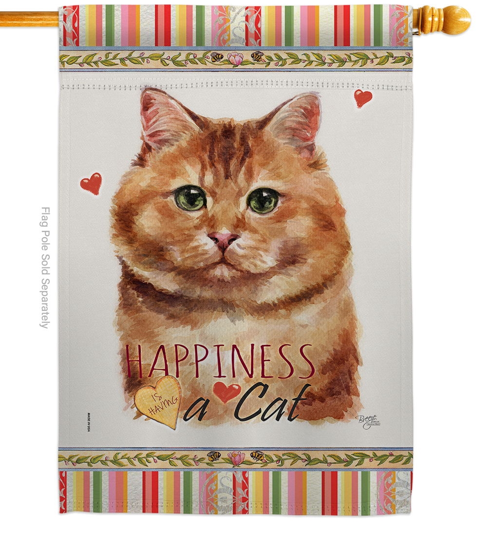 Brown Dilute Calico Happiness House Flag