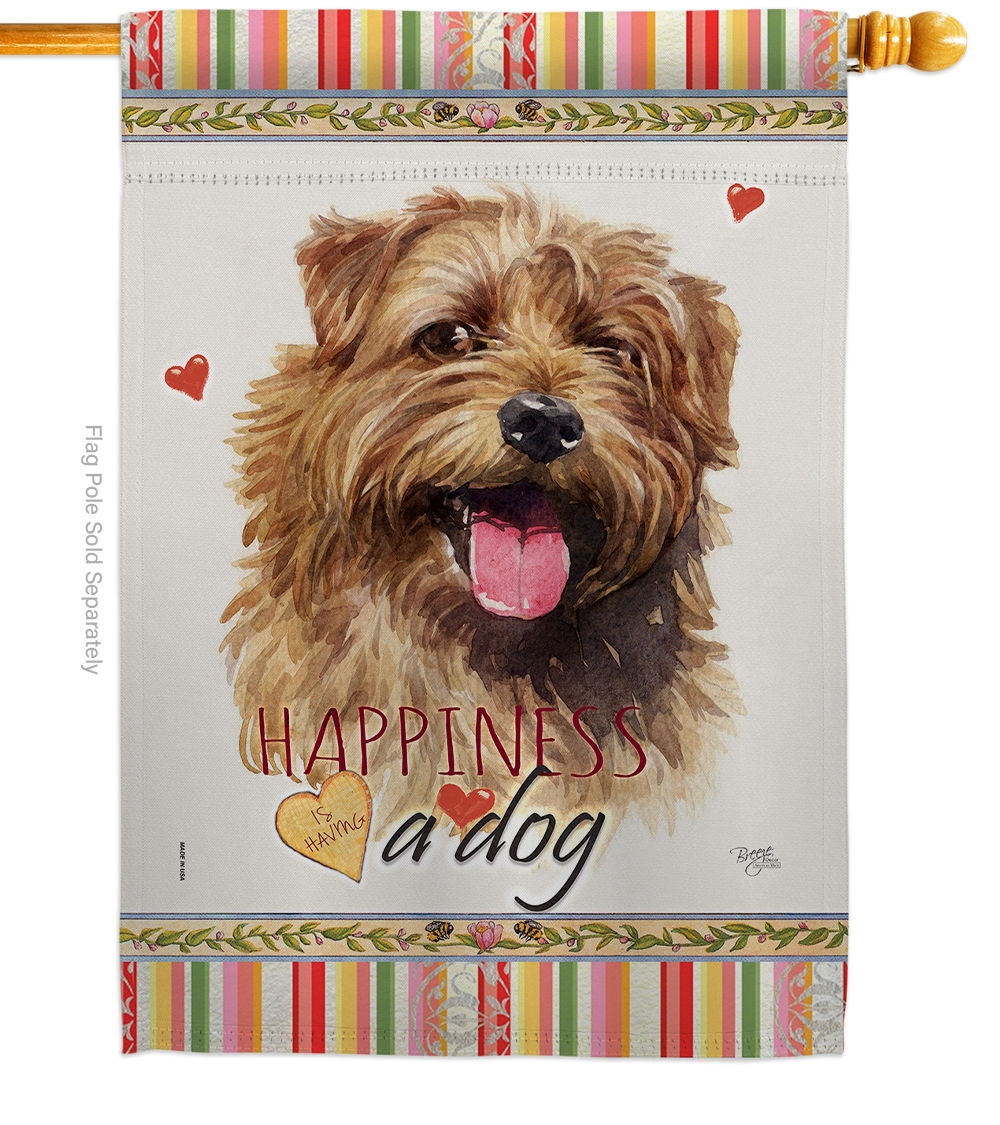 Norfolk Terrier Happiness House Flag