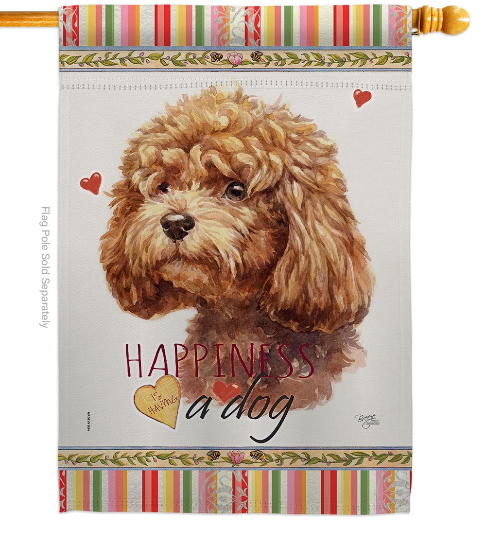 Poodle Happiness House Flag