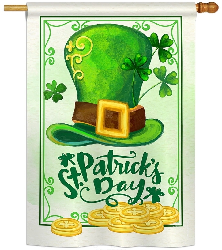 Lucky Hat St. Pat Day House Flag