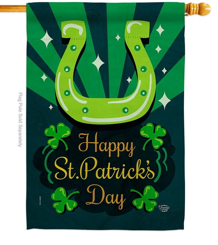 Lucky St. Patrick\'s House Flag