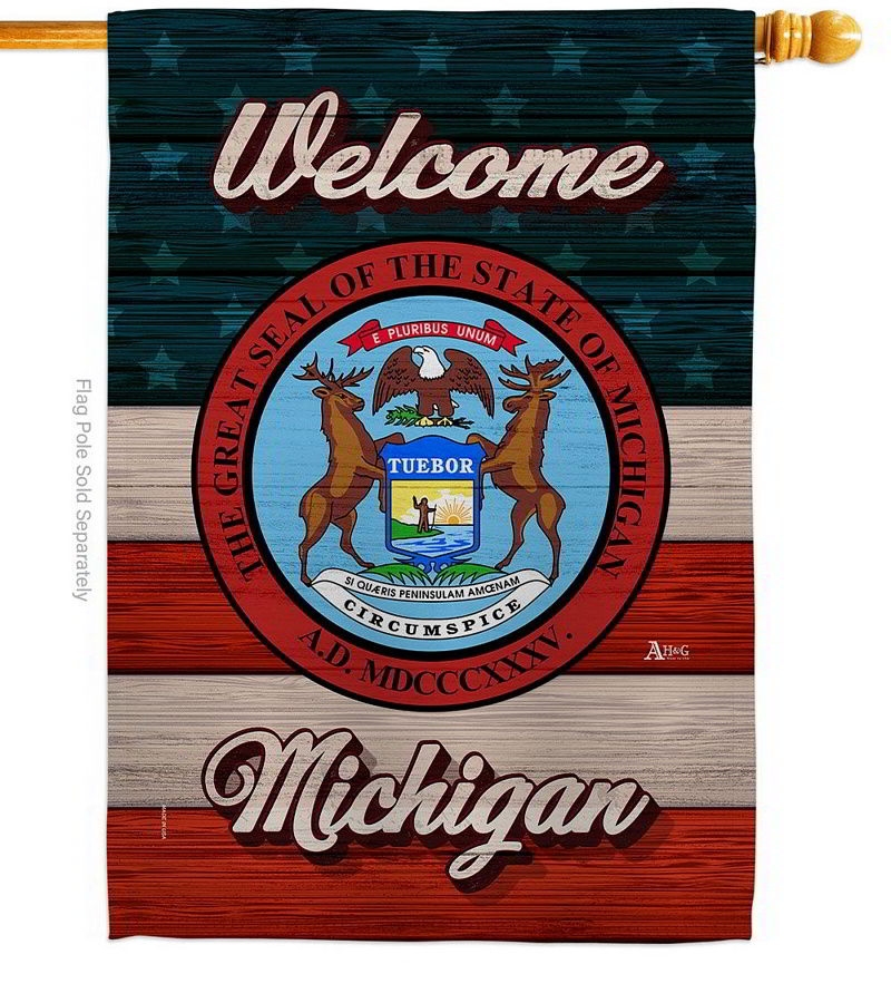 Welcome Michigan House Flag