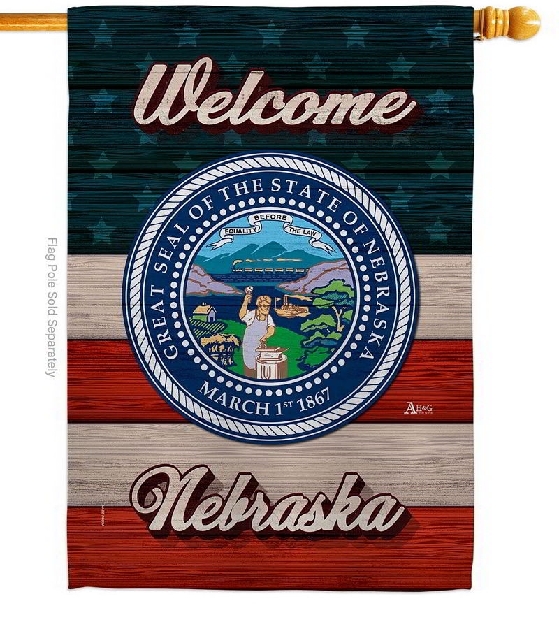 Welcome Nebraska House Flag