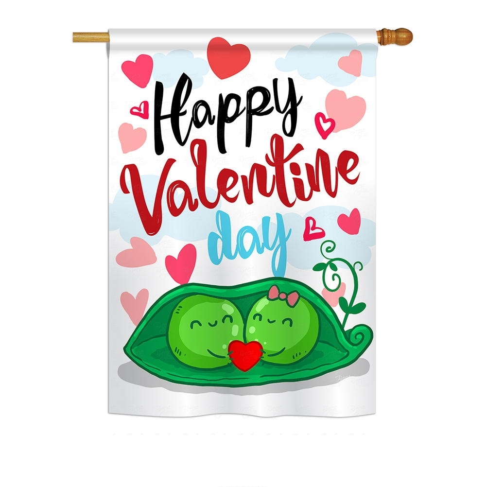 My Sweet Peas Valentine House Flag
