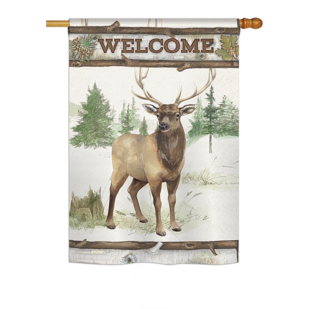 Welcome Deer House Flag