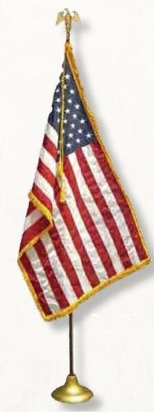 4\'x6\' US Made - Nylon Indoor US Flag W/ 15/16" Pole