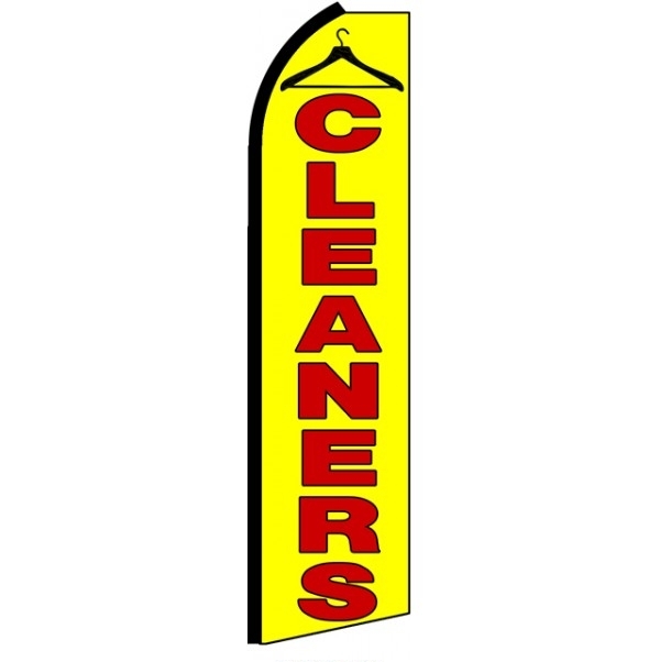 Cleaners (Black Sleeve) Feather Flag 3\' x 11.5\'