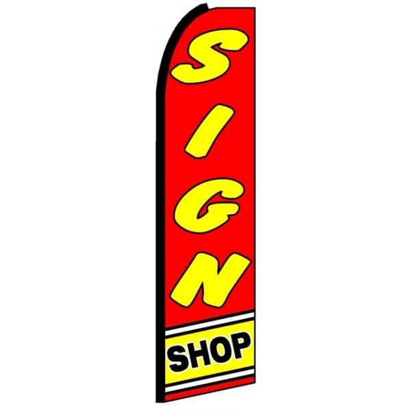 Sign Shop (Black Sleeve) Feather Flag 3\' x 11.5\'