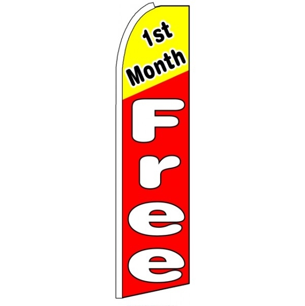 First Month Free Feather Flag 3\' x 11.5\'