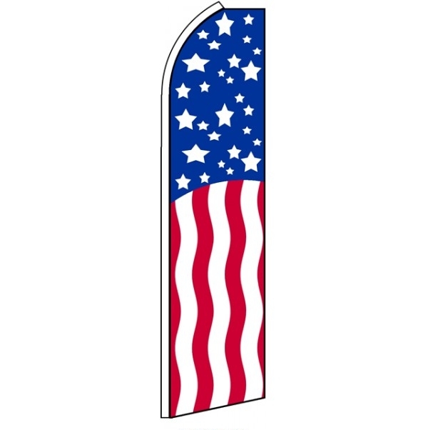 US Patriotic Feather Flag 3\' x 11.5\'