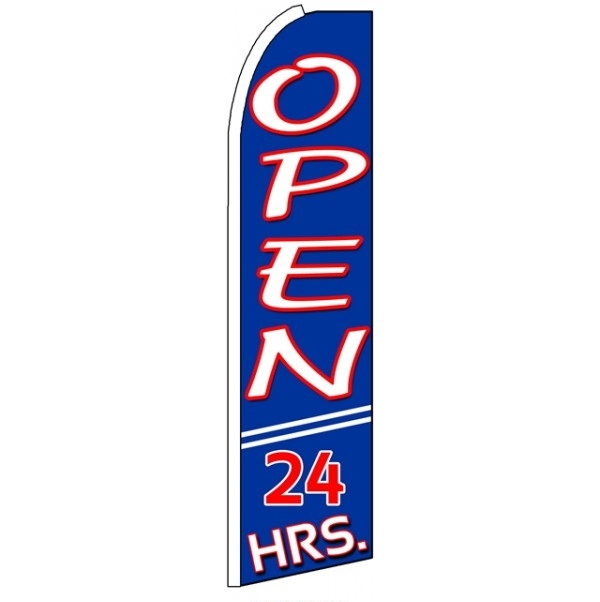 Open 24 Hours Feather Flag 3\' x 11.5\'