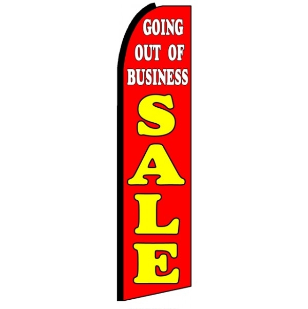 Going Out Of Business Sales Feather Flag 3\' x 11.5\'