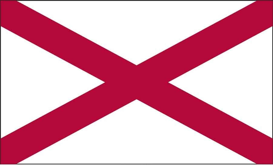 2\' x 3\' Alabama State High Wind, US Made Flag