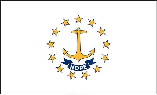 2\' x 3\' Rhode Island State High Wind, US Made Flag