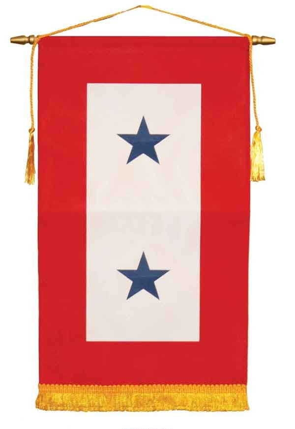 8" x 14" US Made 2 Star Service Banner