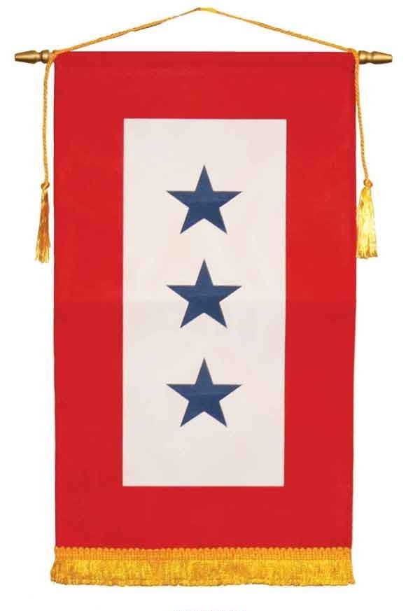 8" x 14" US Made 3 Star Service Banner