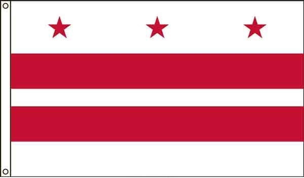 4\' x 6\' Dist. Of Columbia High Wind, US Made Territorial Flag
