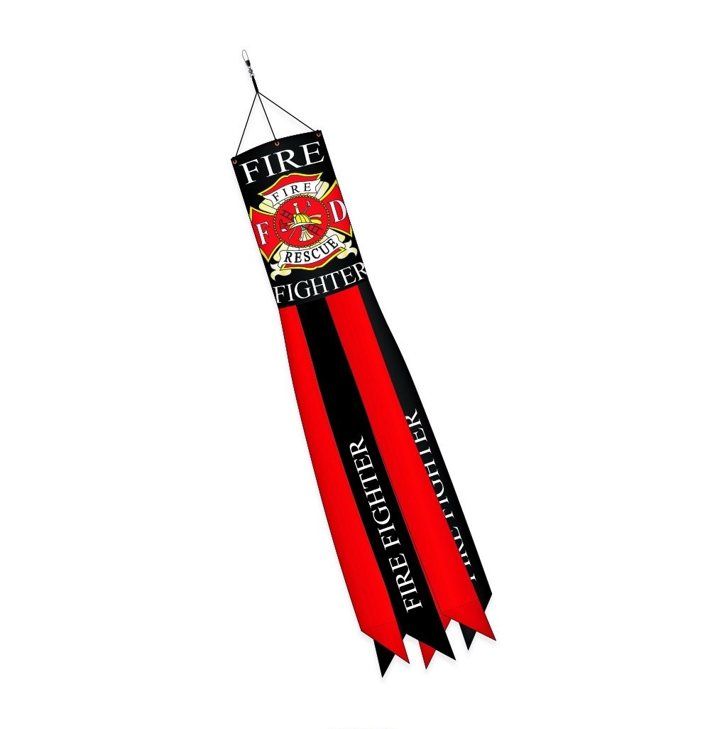 Fire Fighter Applique Windsock 12" x 60"