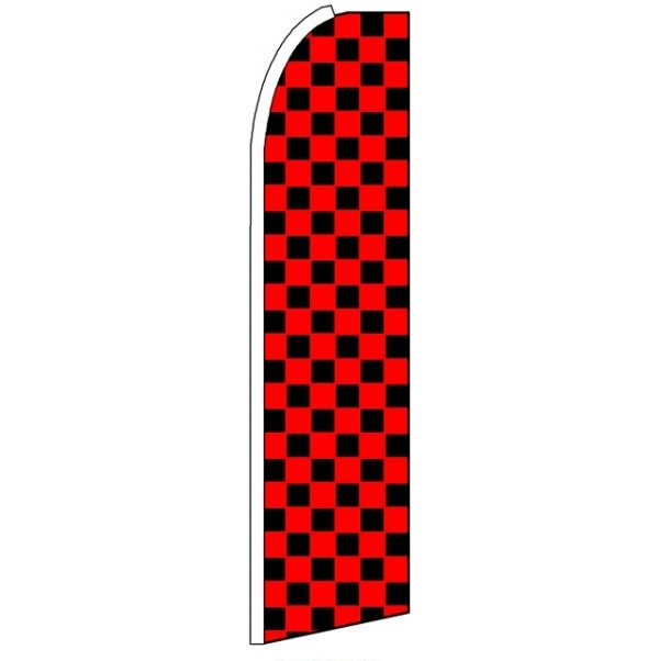 Red Black Checkers Feather Flag 3\' x 11.5\'
