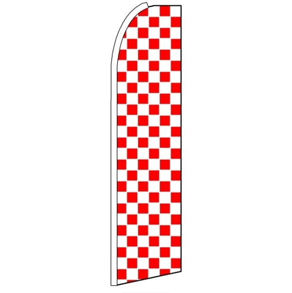 Red & White Checkers Feather Flag 3\' x 11.5\'