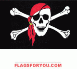Skull Red Scarf flag
