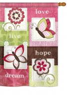 Butterfly Floral House Flag