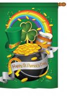 Happy St. Patrick\'s Day House Flag