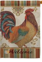 Welcome Rooster Decorative House Flag