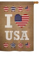I Love USA House Flag