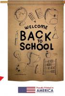 Welcome Back To School House Flag