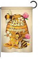 Bee Happy Beehive Garden Flag