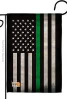 USA Thin Green Line Decorative Garden Flag