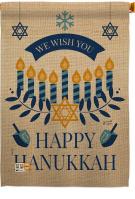 Wish You Happy Hanukkah House Flag