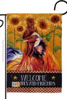 Country Rooster Decorative Garden Flag
