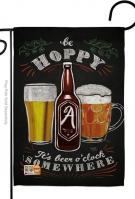 Hoppy Beer O\'Clock Garden Flag