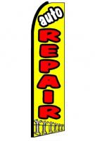 Auto Repair (Yellow, Black Sleeve) Feather Flag 2.5\' x 11\'