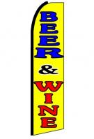 Beer & Wine Feather Flag 3\' x 11.5\'