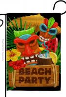 Tiki Beach Party Garden Flag