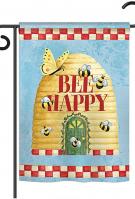 Bee Happy Hive Garden Flag