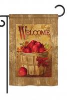 Welcome Apple Basket Garden Flag