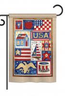 USA Collage Garden Flag