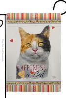 Dilute Calico Happiness Garden Flag