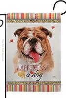 Bulldog Happiness Garden Flag
