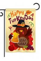 Happy Turkey Day Garden Flag
