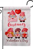 Valentine\'s Gnome Greeters Garden Flag