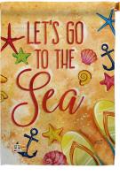 Let\'s Go To The Sea House Flag